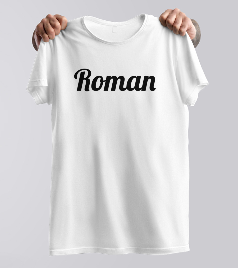 Roman Text Classic Black Font T-Shirt
