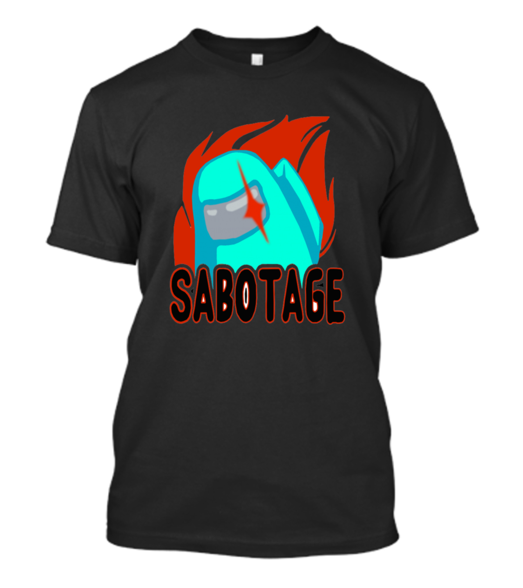 Sabotage Among Blue Crewmate Flame T-Shirt