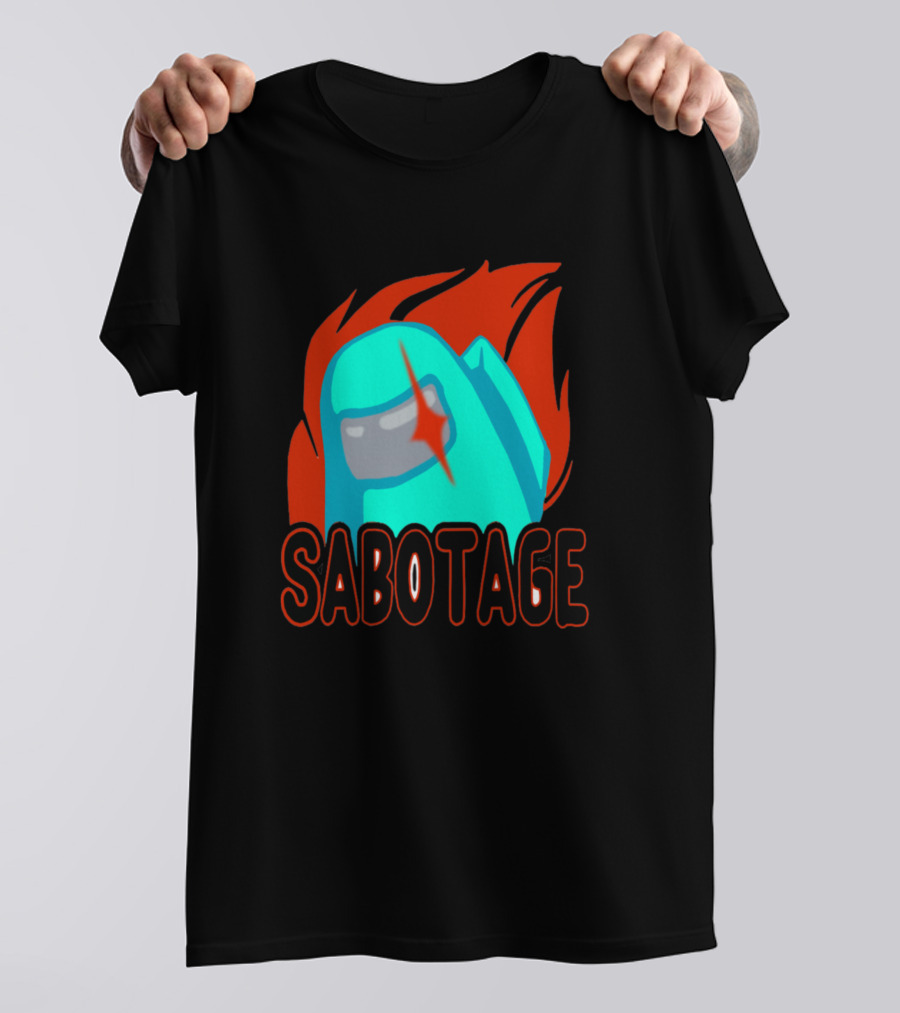 Sabotage Among Blue Crewmate Flame T-Shirt
