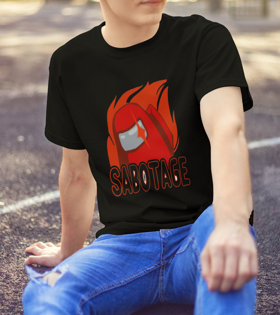 Sabotage Red Crewmate Flame T-Shirt