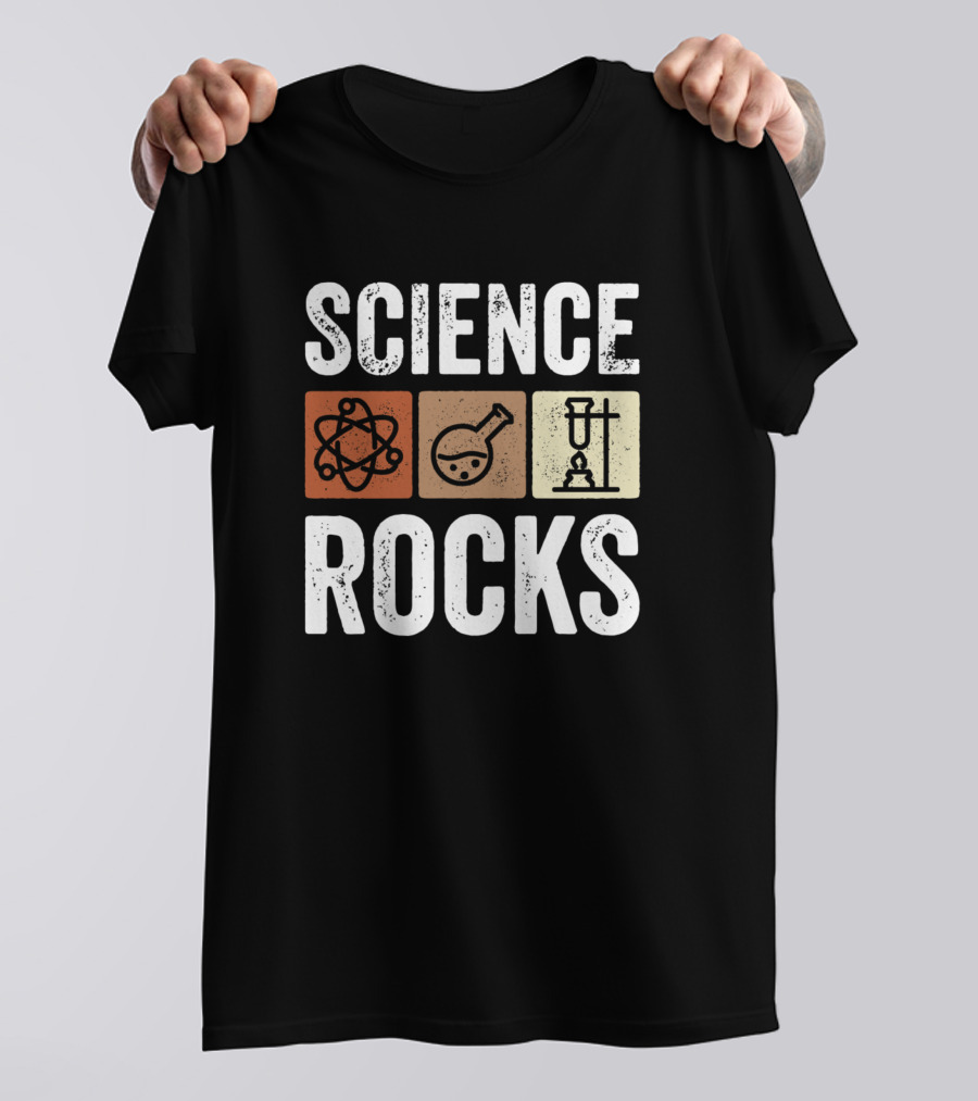 Science Rocks Student Teacher Humor Lab Atomic Flask Apparatus T-Shirt