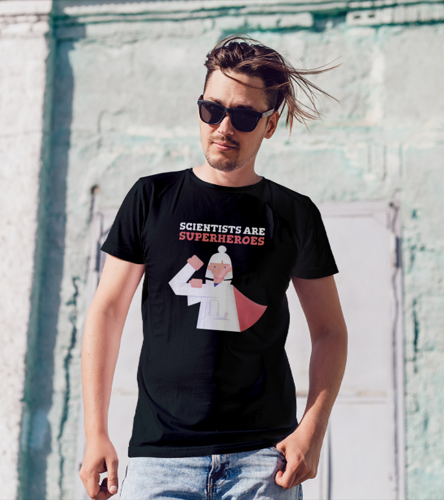 Scientists Are Superheroes With Lab Coat And Red Cape T-Shirt