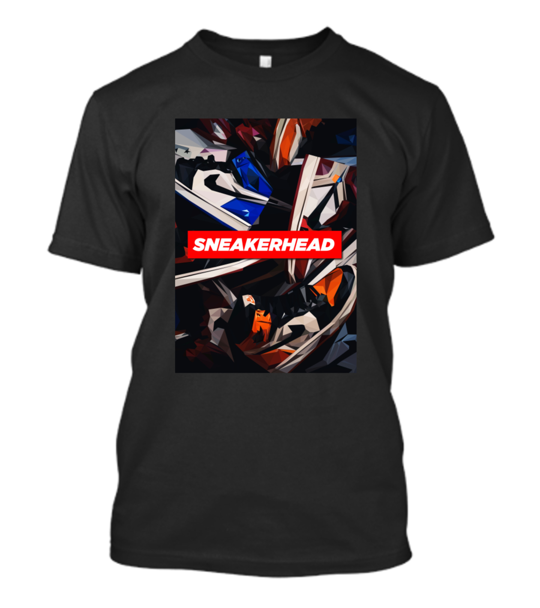 SNEAKERHEAD Colorful Geometric Shoe Collage T-Shirt
