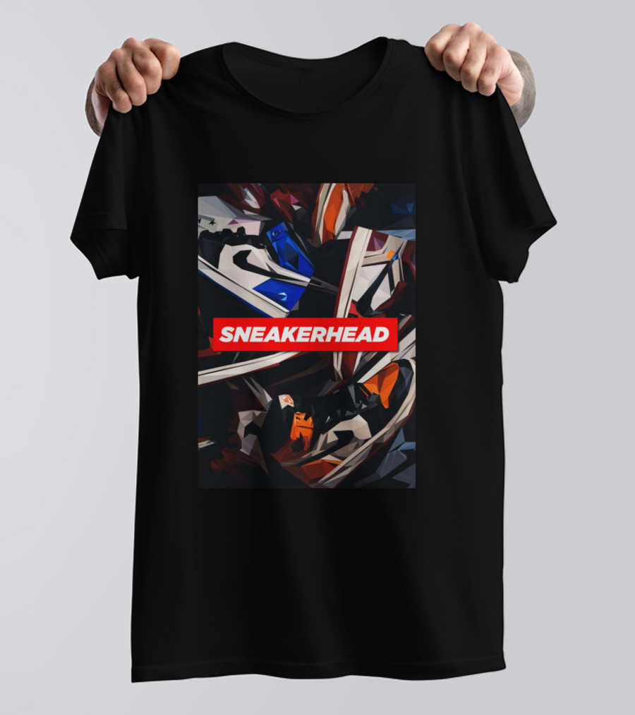 SNEAKERHEAD Colorful Geometric Shoe Collage T-Shirt
