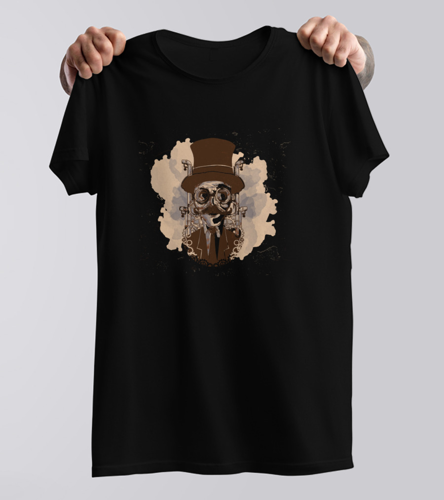 Steampunk Man With Top Hat And Gears T-Shirt