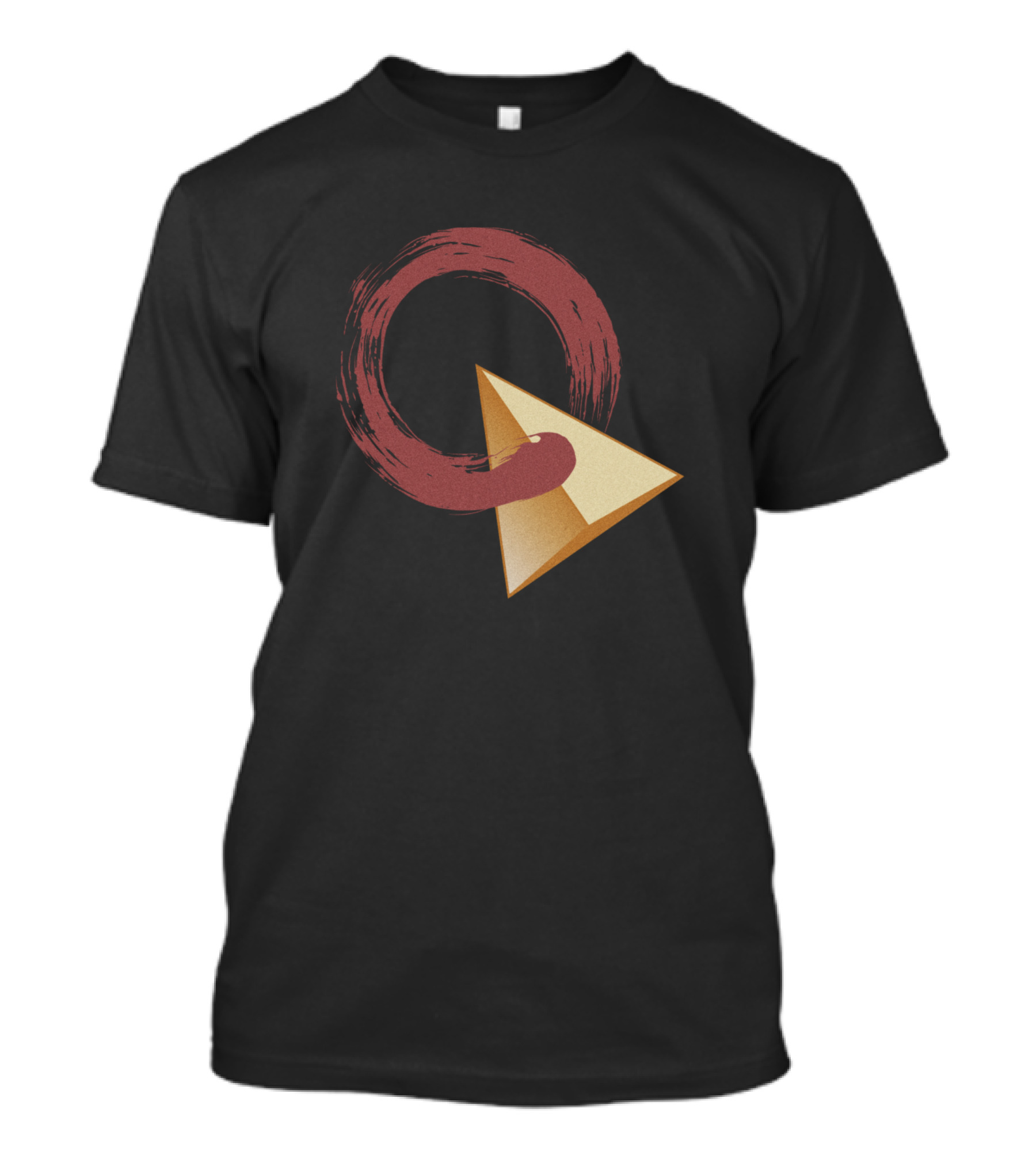 The Logic Of Zen Painted Enso Circle And Golden Pyramid T-Shirt