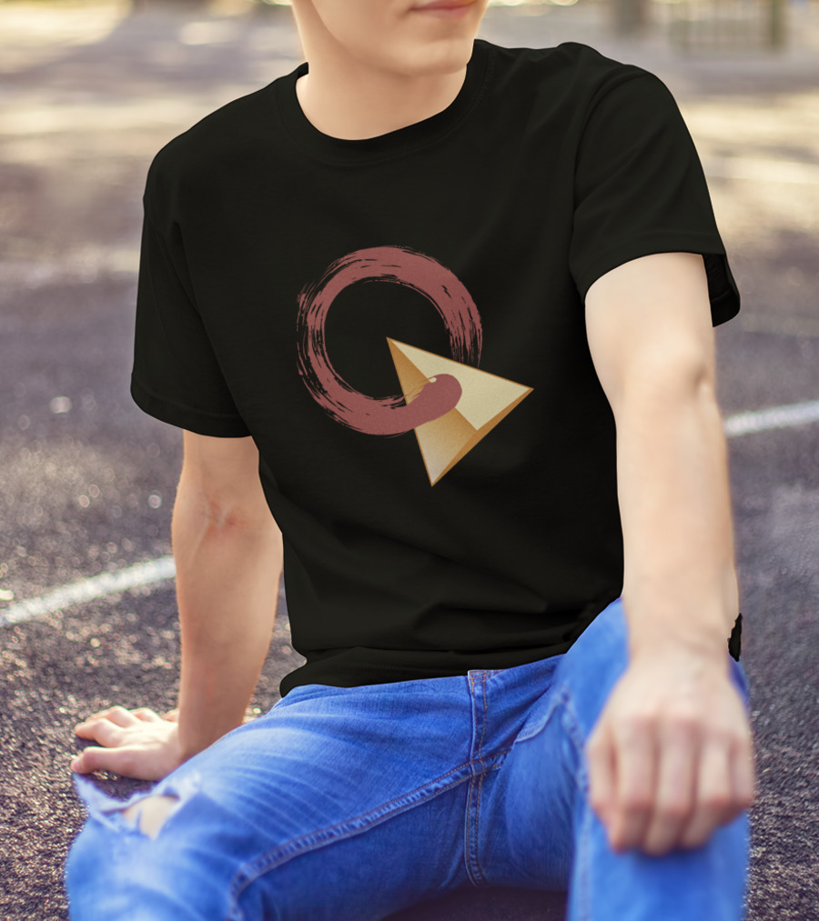 The Logic Of Zen Painted Enso Circle And Golden Pyramid T-Shirt