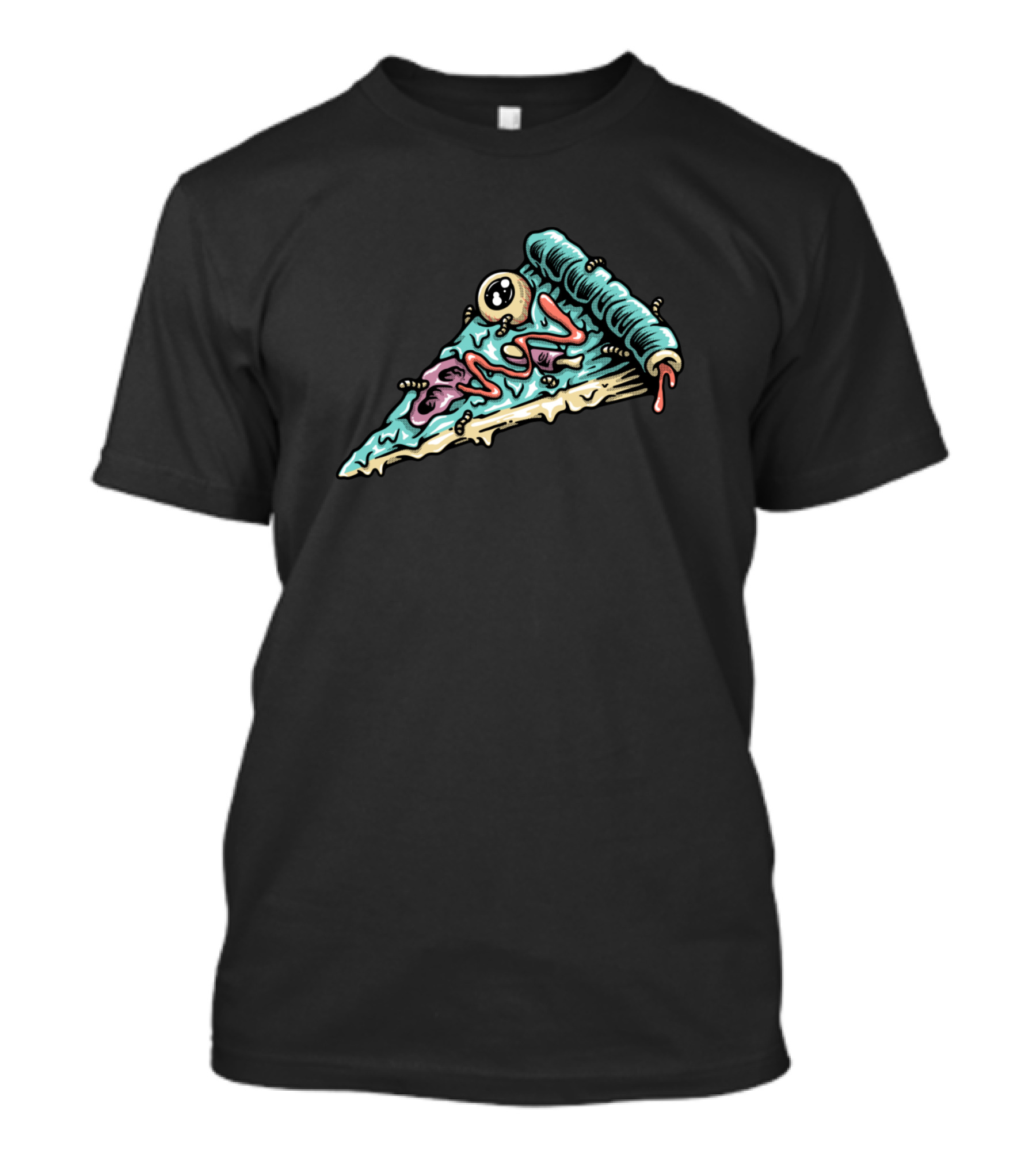 The Pitzza Alien Zombie Slice With Eye And Worms T-Shirt