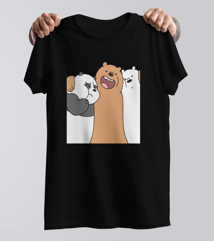We Bare Bears Grizzly Panda Ice Bear Trio Hug T-Shirt