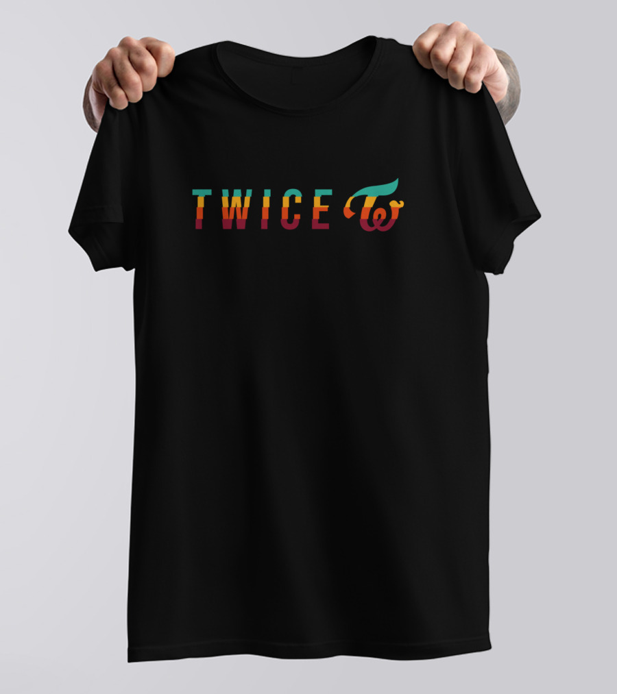 Twice Colorful Gradient Logo With Winged T-Shirt