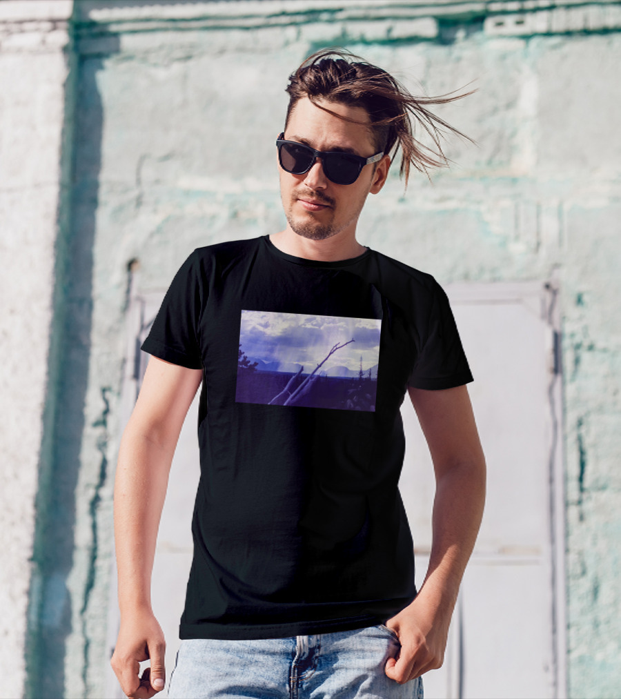 Vintage Mountain Photo Majestic Purple Sunset Vista T-Shirt