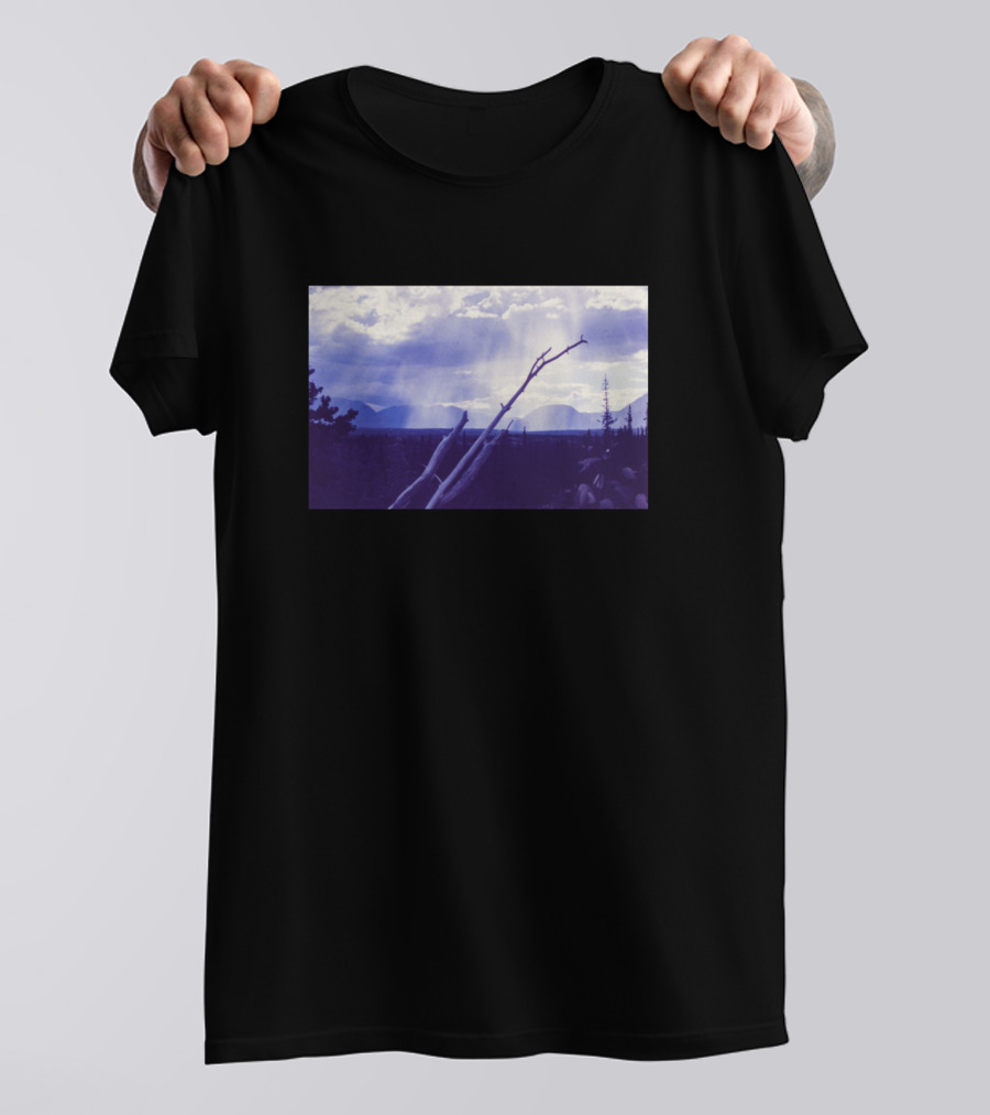 Vintage Mountain Photo Majestic Purple Sunset Vista T-Shirt