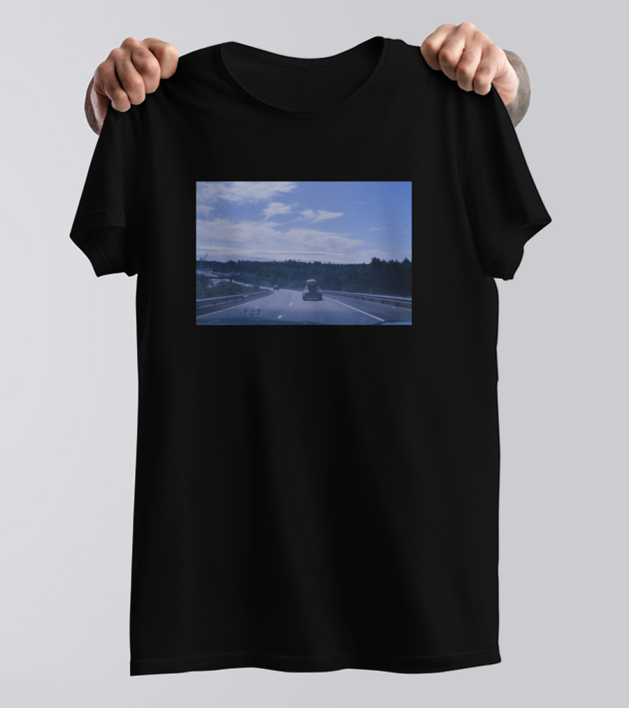 Vintage Road Trip Highway Adventure Blue Sky T-Shirt
