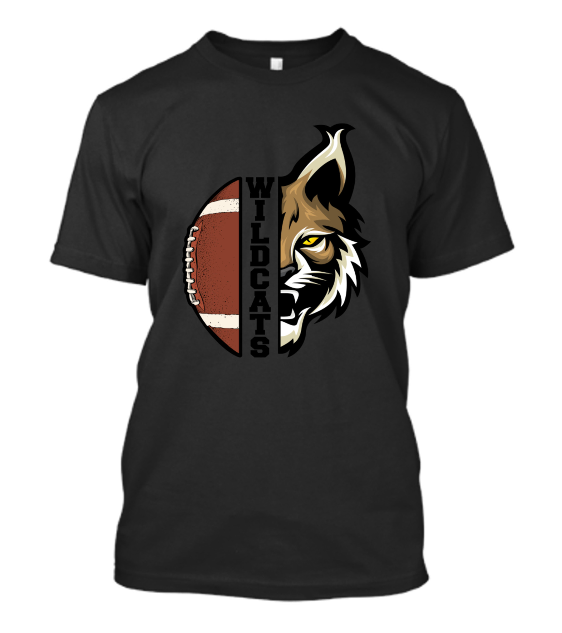 Wildcats Football Fierce Half-Football Half-Wildcat T-Shirt