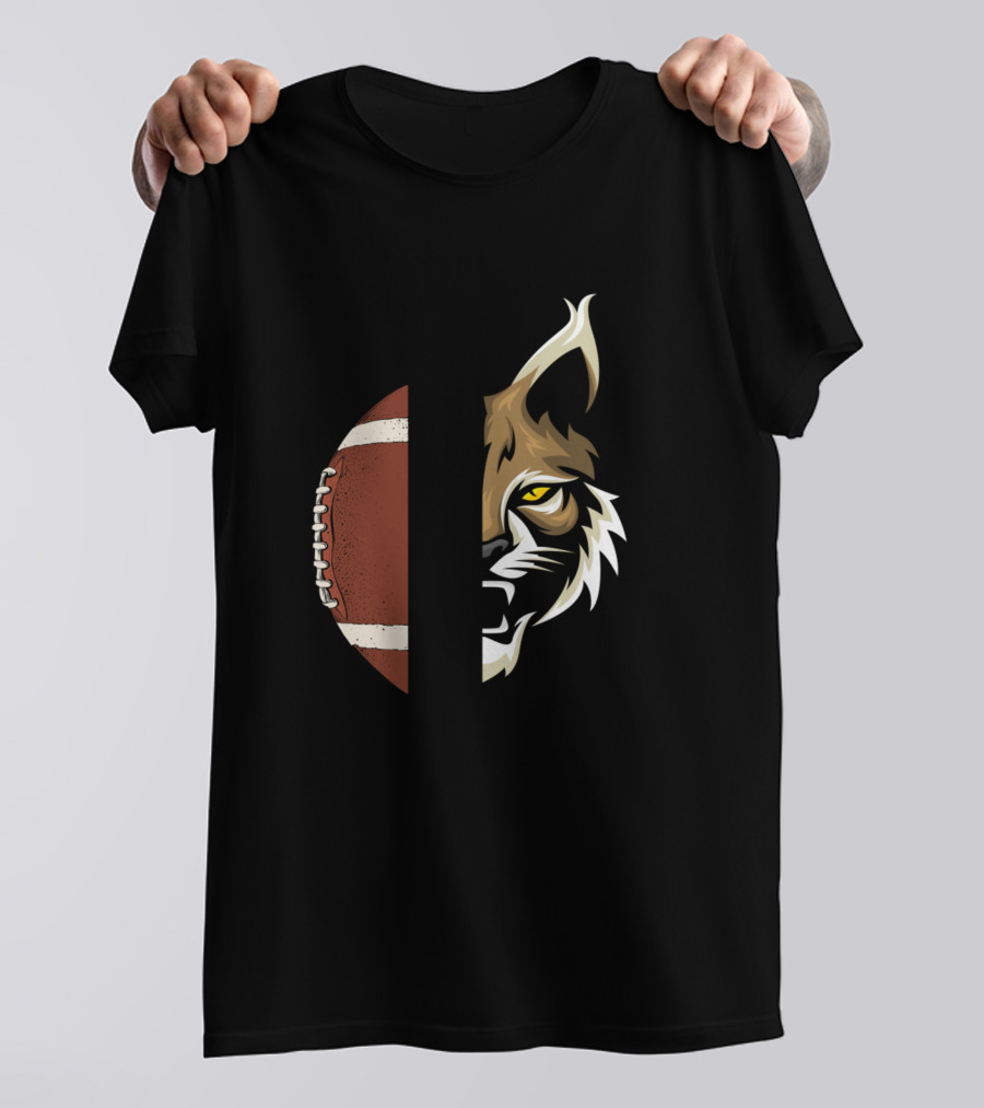 Wildcats Football Fierce Half-Football Half-Wildcat T-Shirt