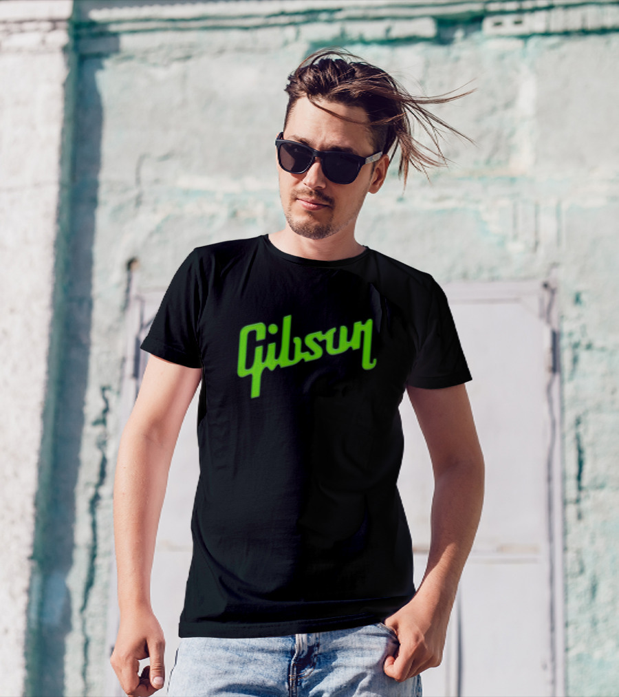 Gibson Guitars Neon Green Wood T-Shirt