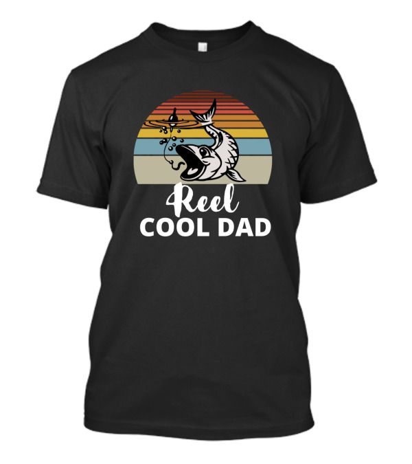 Retro Vintage Reel Cool Dad Fishing Sunset T-Shirt