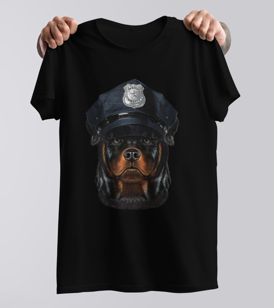 Rottweiler Dog Police Officer Hat Badge 360 T-Shirt