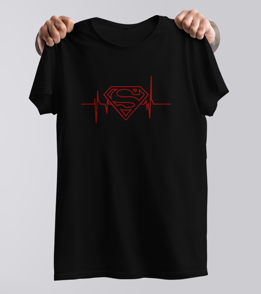 Superman Logo Heartbeat Pulse T-Shirt