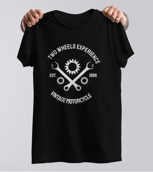 Two Wheels Experience Vintage Motorcycle Est. 1986 T-Shirt