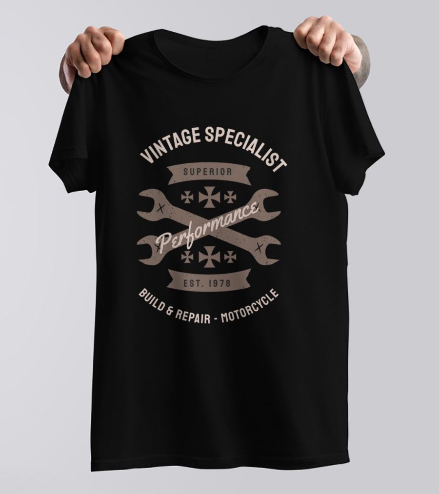Vintage Specialist Superior Performance Build And Repair Motorcycle Est. 1978 T-Shirt