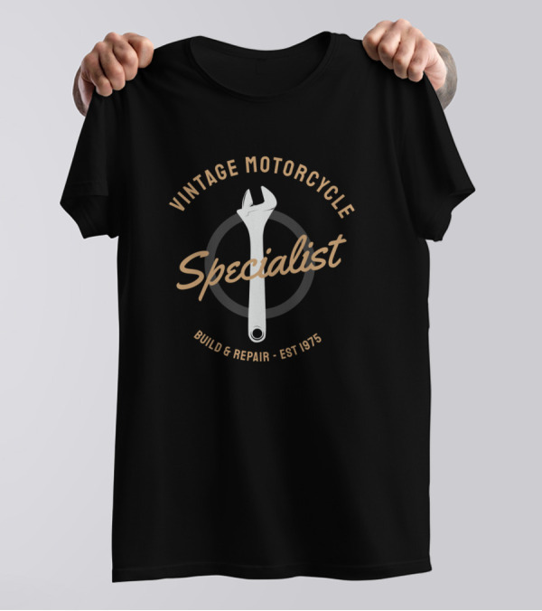 Vintage Motorcycle Specialist Build And Repair Est 1975 T-Shirt