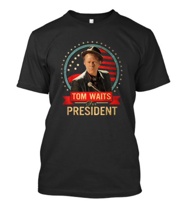 Tom Waits For President Vintage Playing Piano Music American Flag T-Shirt
