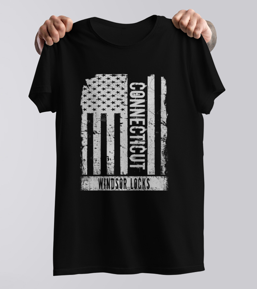 Connecticut Windsor Locks American Flag T-Shirt