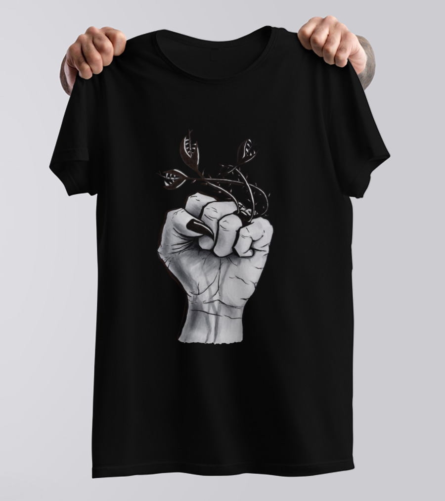 Witchy Hand With Black Nails And Twisting Vines T-Shirt