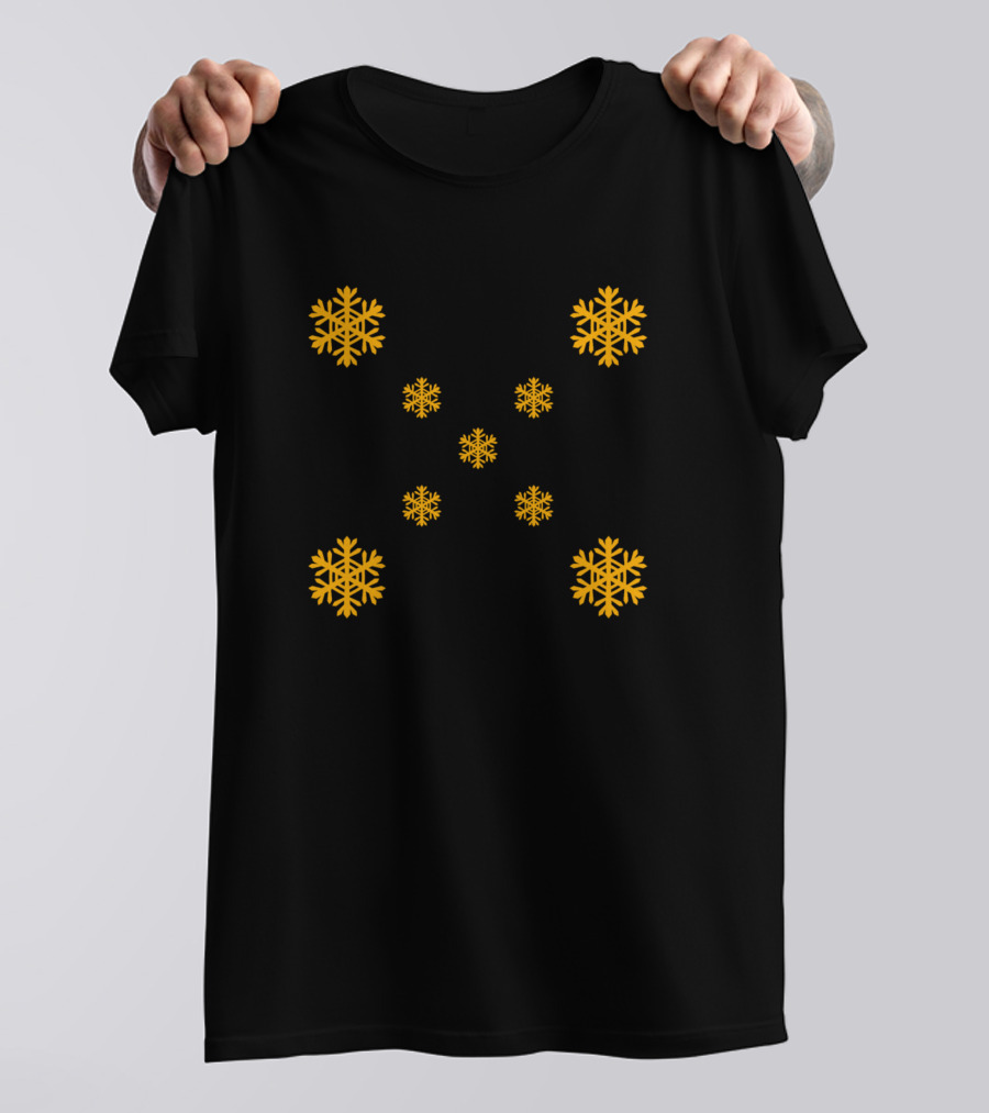 9 Golden Snowflakes T-Shirt