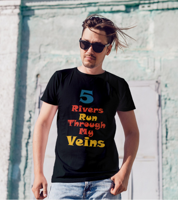 5 Rivers Run Through My Veins Punjab T-Shirt