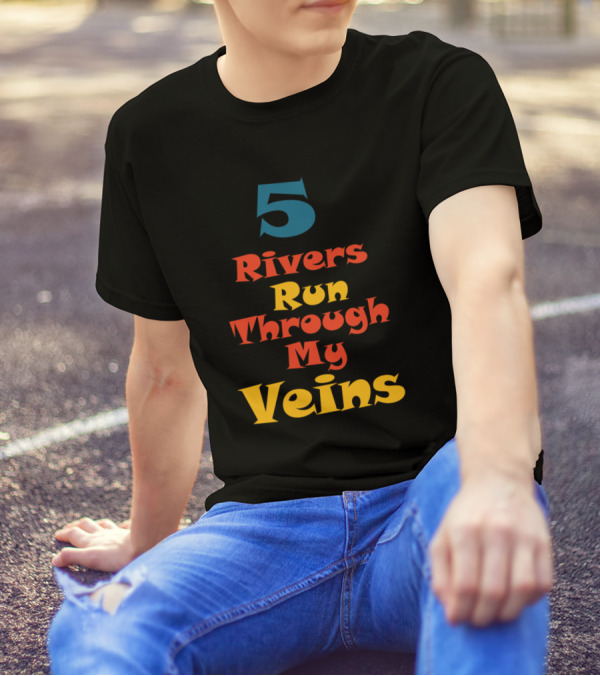 5 Rivers Run Through My Veins Punjab T-Shirt