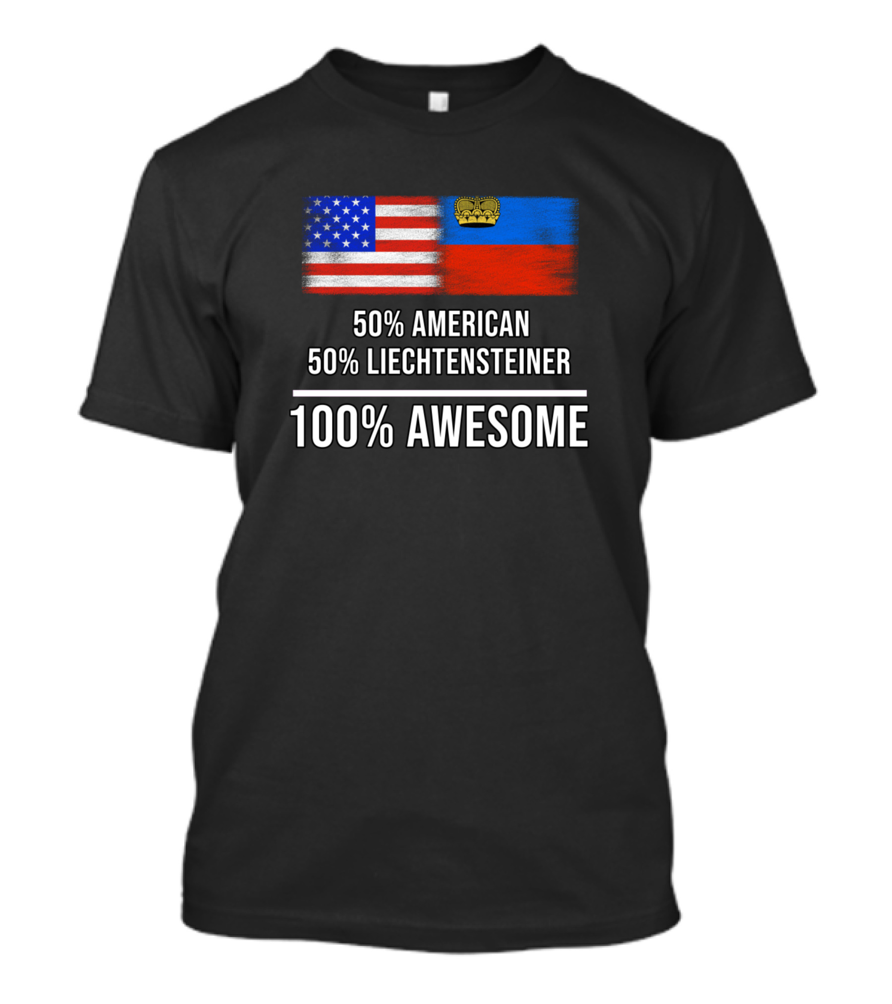 50 American 50 Liechtensteiner 100 Awesome Flag Mashup T-Shirt