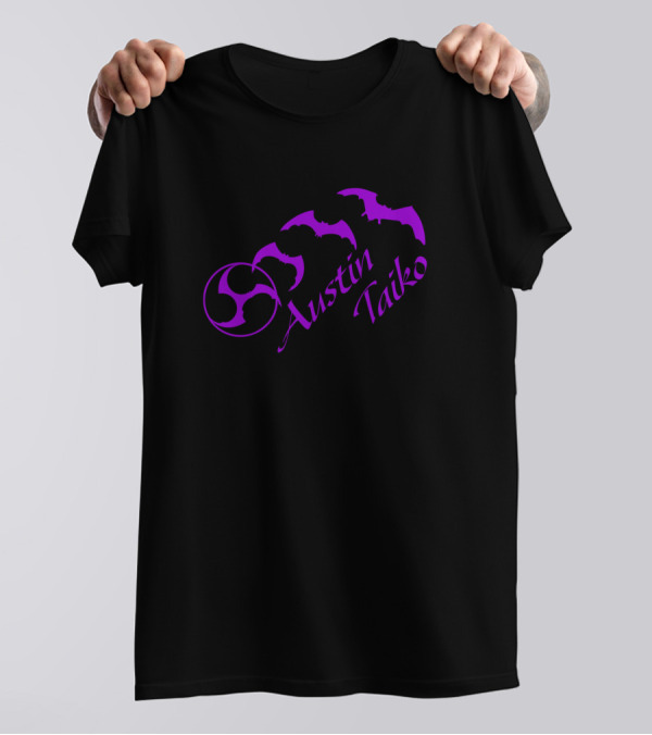 Austin Taiko Mitsudomoe Bat Symbol Purple T-Shirt
