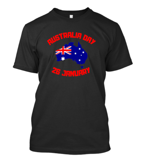Australia Day 26 January Map With Flag T-Shirt