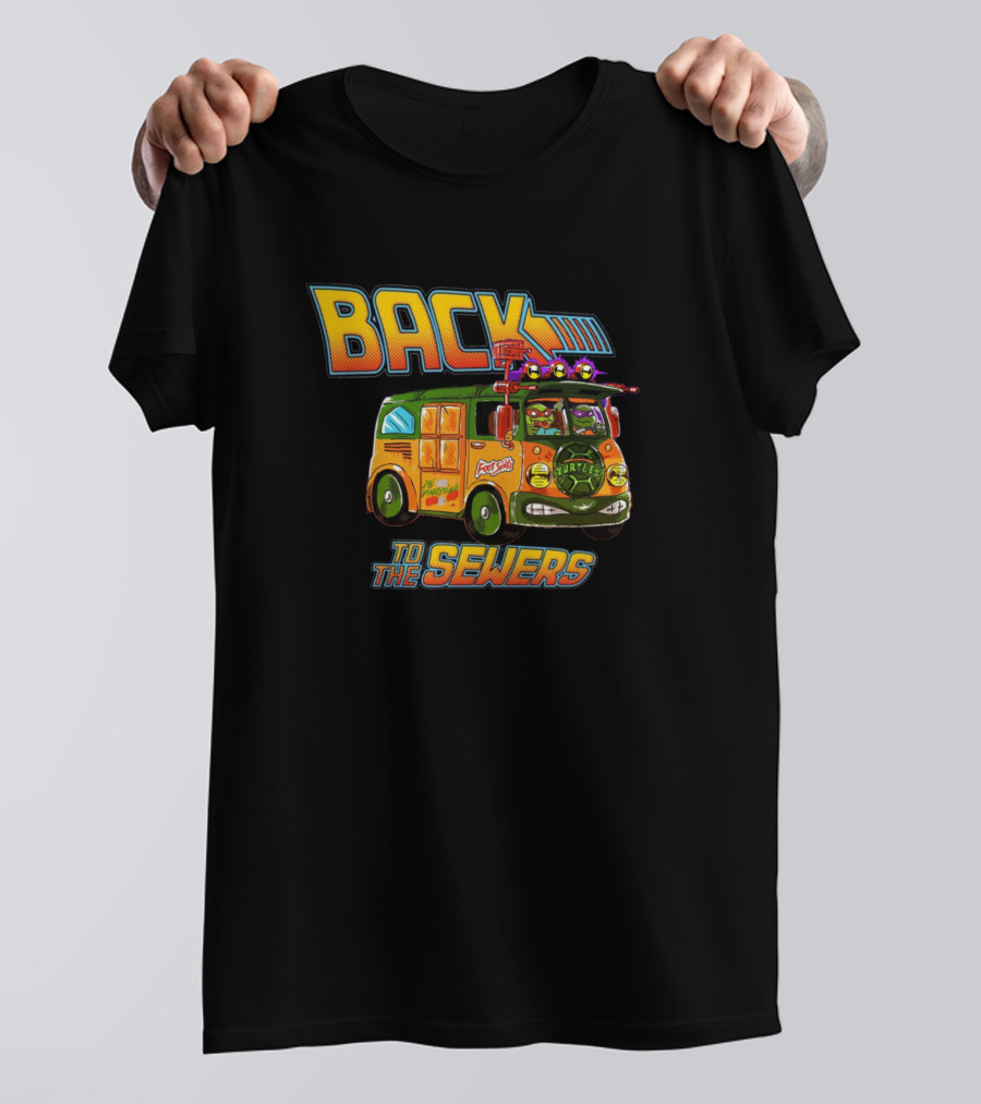 Back To The Sewers Van With Pizza-Motif Vehicle T-Shirt