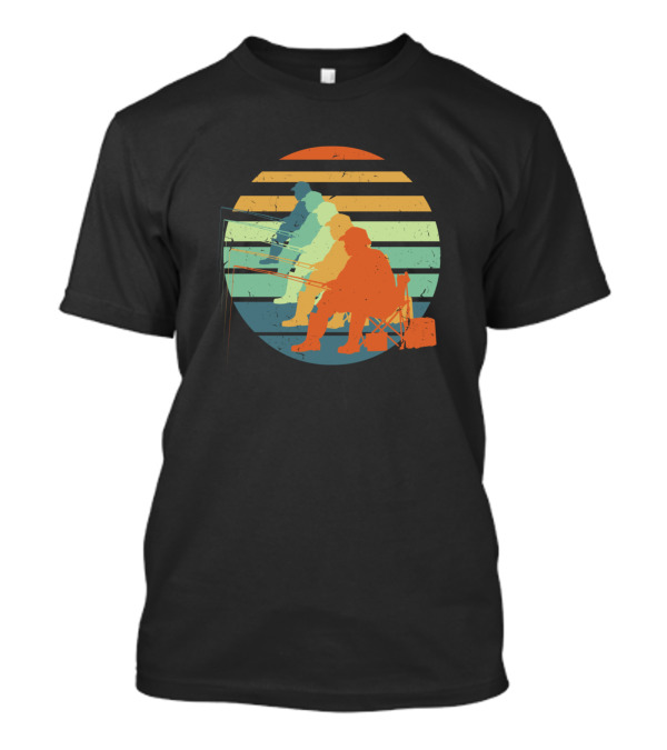 Retro Vintage Bait Fishing Lover Colorful Fisherman T-Shirt