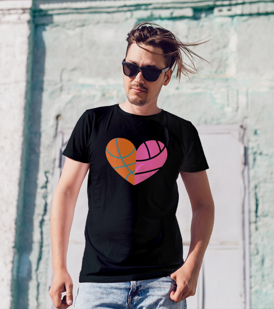 Basketball Volleyball Heart T-Shirt
