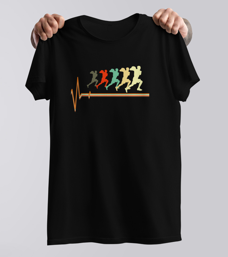 Retro Vintage Basketball Heartbeat Player T-Shirt