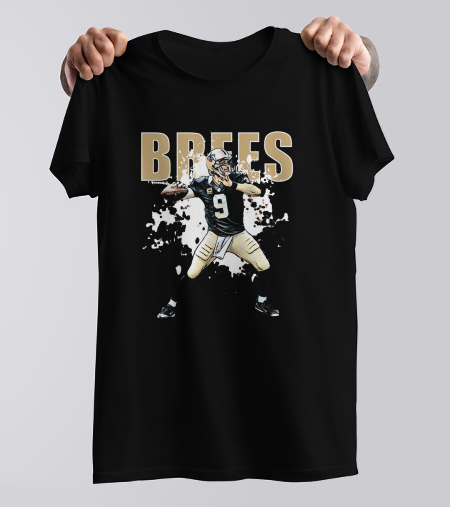 Brees Quarterback Number 9 Football Player T-Shirt