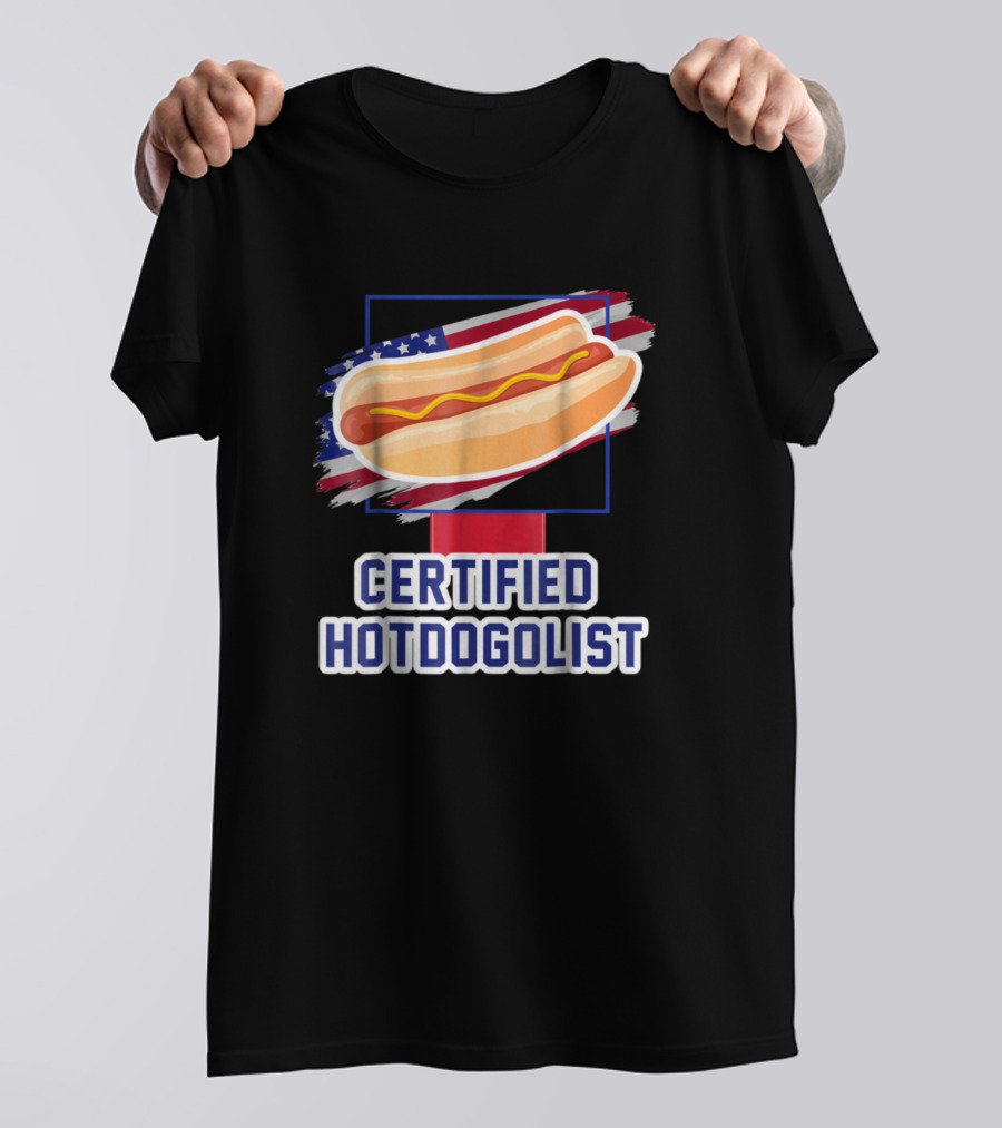 Certified Hotdogolist American Flag Hotdog T-Shirt