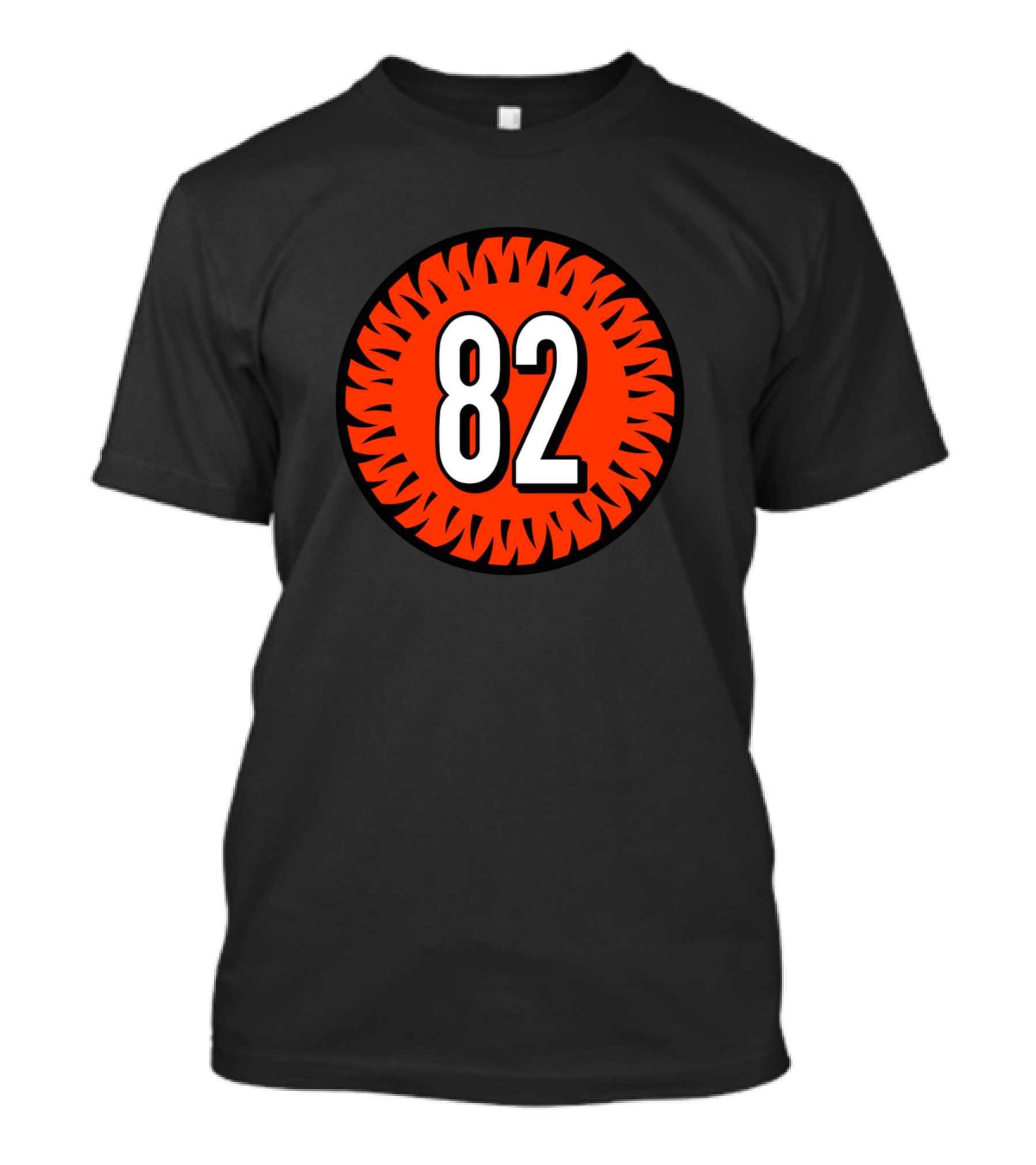Cethan Carter 82 Orange And Black Football Circle T-Shirt