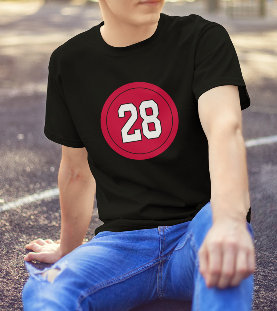 Charles Washington 28 Red Circle T-Shirt