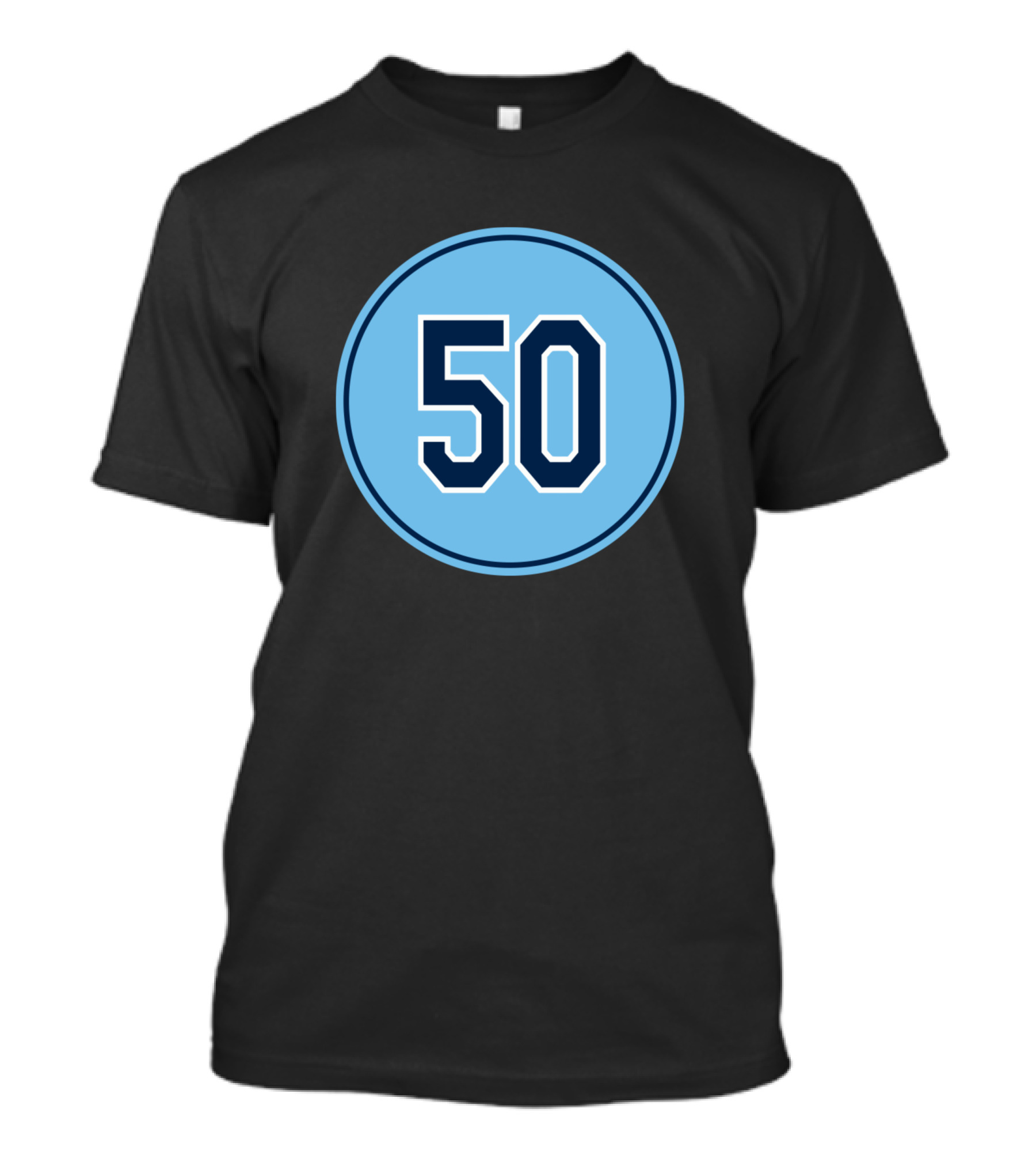 Charlie Morton Number 50 Blue Circle T-Shirt