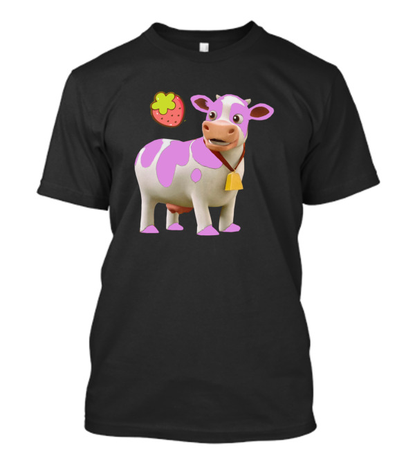 Strawberry Cow Anime Funny Farming Animal 96 T-Shirt