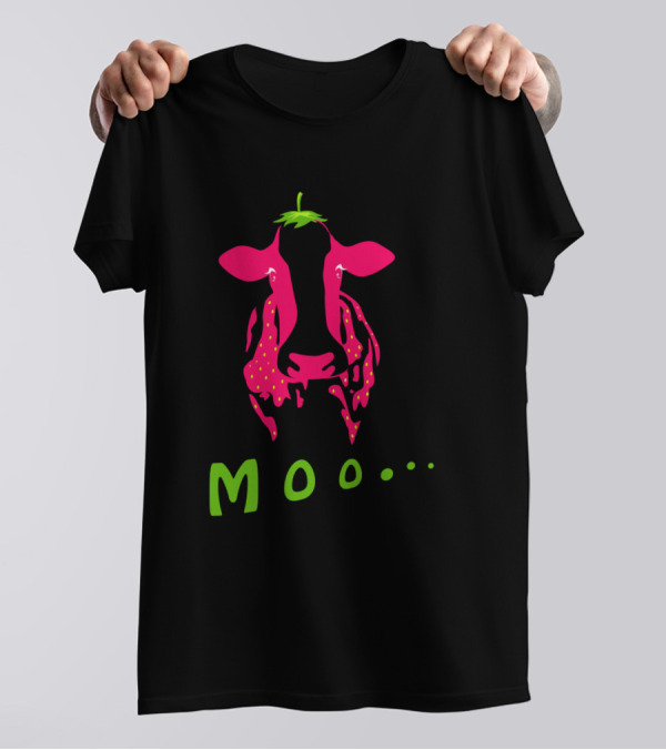 Strawberry Cow Moo Pink Cow T-Shirt