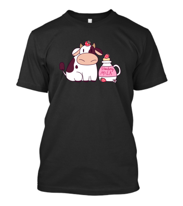 Cows Strawberry Milk Cute Cow Farming 92 T-Shirt