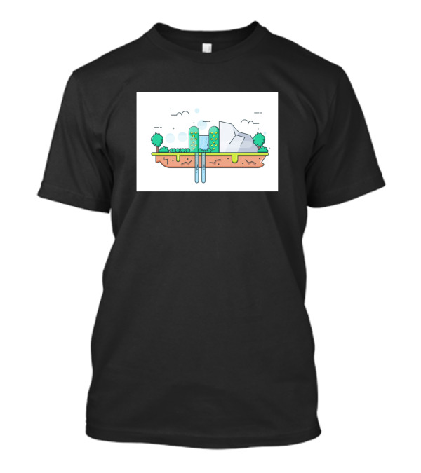 Dream Island Floating Landscape With Trees And Waterfall T-Shirt