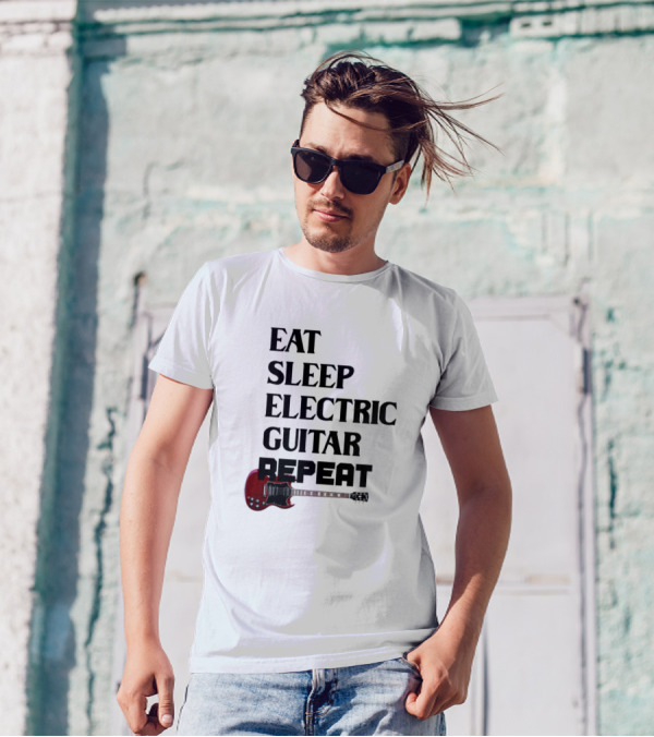 Eat Sleep Electric Guitar Red SG Repeat T-Shirt