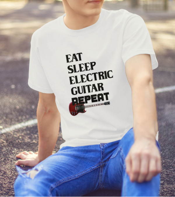 Eat Sleep Electric Guitar Red SG Repeat T-Shirt